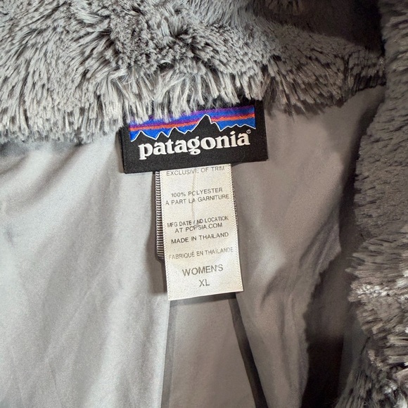 Patagonia XL Pelage Gray Lunar Frost Soft Lined High Pile Fleece Jacket - Picture 7 of 9
